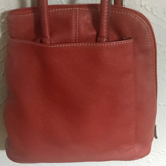 Red Leather Backpack Purse - Picture 4 of 8
